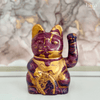 Fluid Art Plaster Lucky Cat (Mulberry/Gold)-Hera Concept House Limited