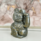 Fluid Art Plaster Lucky Cat (Black/Gold)-Hera Concept House Limited