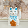 Hand Drawing Plaster Lucky Cat (Blue & White Porcelain)-Hera Concept House Limited