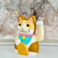 Hand Drawing Plaster Lucky Cat (Brown Cat)-Hera Concept House Limited